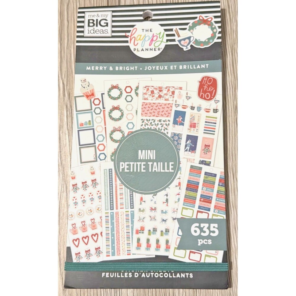 NEW The Happy Planner Mini Sticker Book 635 pcs Merry & Bright Christmas Holiday